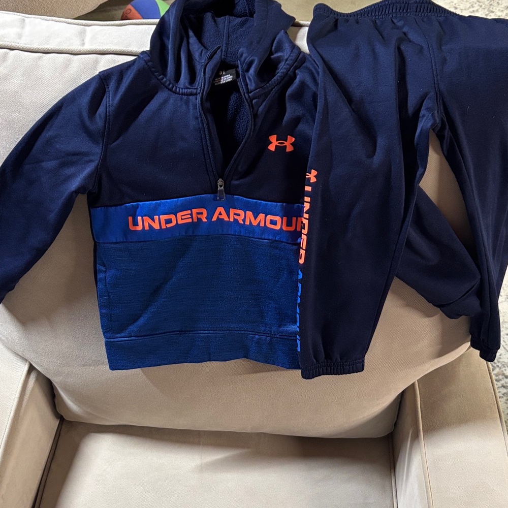 Under Armour Dark Blue and Bright Orange Tracksuit